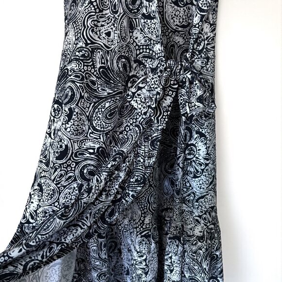 NWT Michael Kors Faux Wrap Midnight Blue Paisley Mini Dress Womens Size XS - Picture 13 of 15